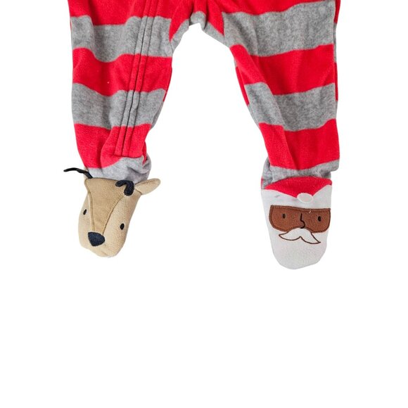 Carters Size 9 M Set of 2 Cozy Baby Pajamas With Holiday Prints & Stripes Soft - Picture 4 of 10